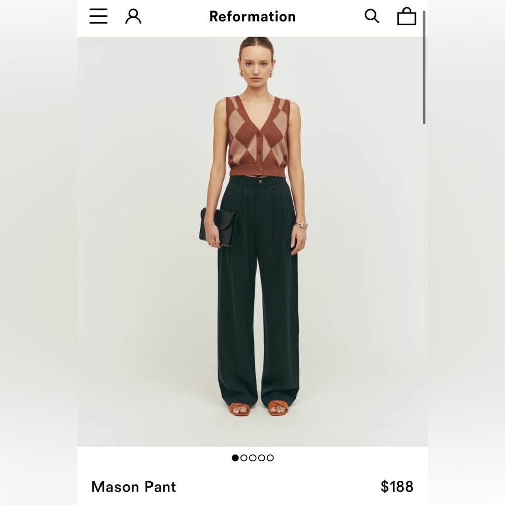 Reformation Mason Pant - Black trousers
